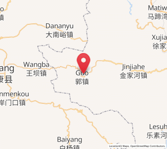 Map of Guozhen, Shaanxi