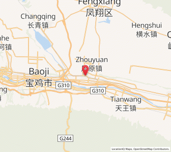 Map of Guozhen, Shaanxi