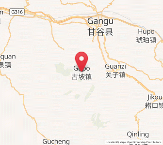Map of Gupo, Gansu