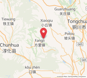 Map of Guxian, Shaanxi
