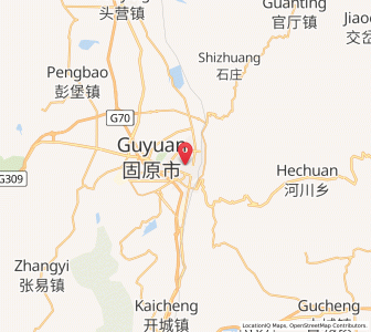 Map of Guyuan, Ningxia Hui Autonomous Region