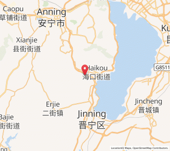 Map of Haikou, Yunnan