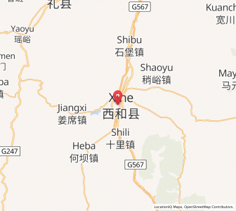 Map of Hanyuan, Gansu