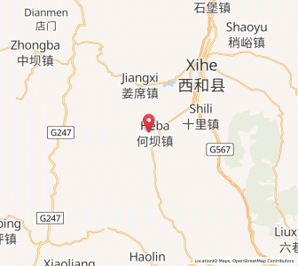 Map of Heba, Gansu