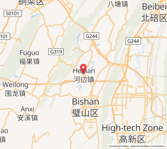 Map of Hebian, Chongqing