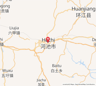 Map of Hechi, Guangxi