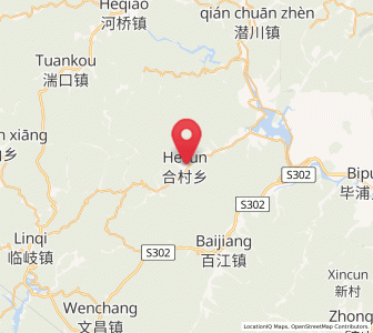 Map of Hecun, Zhejiang
