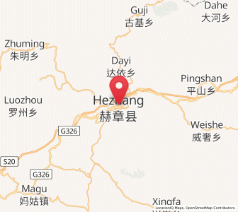 Map of Hezhang, Guizhou
