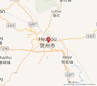 Map of Hezhou, Guangxi