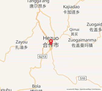 Map of Hezuo, Gansu