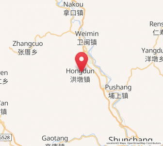 Map of Hongdun, Fujian