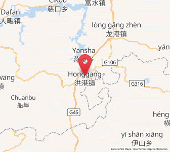 Map of Honggangshan, Hubei