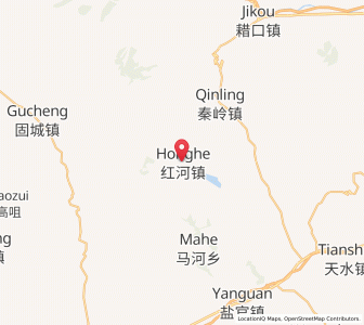 Map of Honghe, Gansu