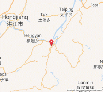 Map of Hongjiang, Hunan