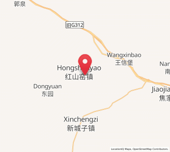 Map of Hongshanyao, Gansu
