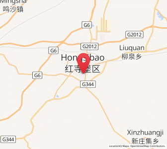 Map of Hongsipu, Ningxia Hui Autonomous Region