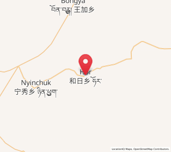 Map of Hor, Qinghai