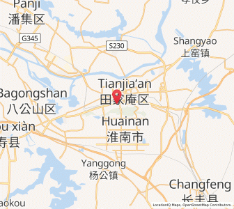Map of Huainan, Anhui