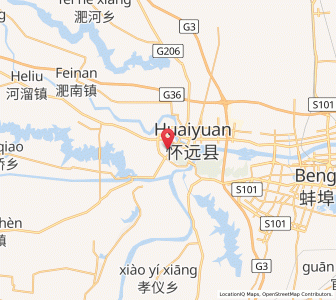 Map of Huaiyuan Chengguanzhen, Anhui