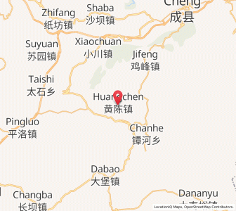 Map of Huangchen, Gansu