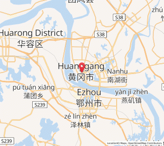 Map of Huanggang, Hubei