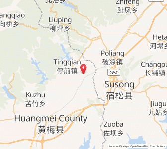 Map of Huangmei, Hubei