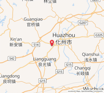 Map of Huazhou, Guangdong