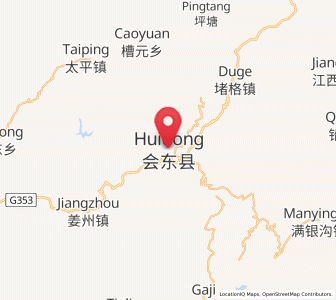 Map of Huidong, Sichuan