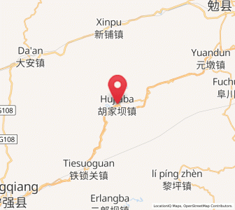 Map of Hujiaba, Shaanxi