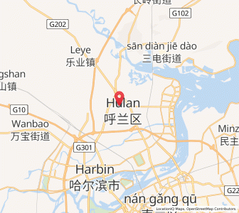Map of Hulan, Heilongjiang