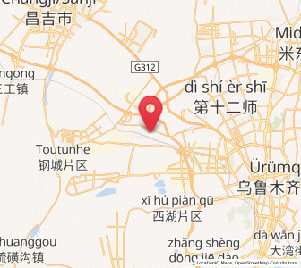 Map of Huoche Xizhan, Xinjiang