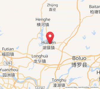 Map of Huzhen, Guangdong