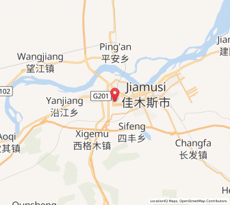 Map of Jiamusi, Heilongjiang
