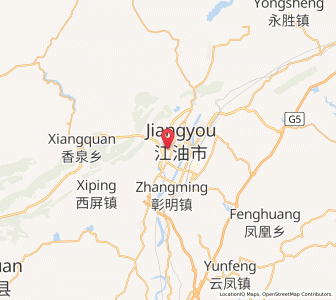 Map of Jiangyou, Sichuan