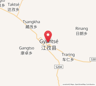 Map of Jiangzi, Tibet