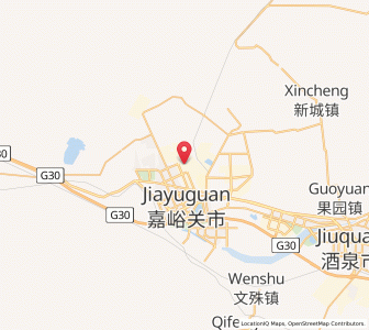 Map of Jiayuguan, Gansu