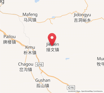 Map of Jiewen, Liaoning