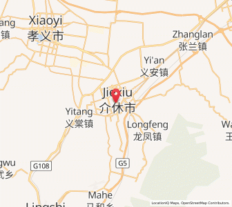 Map of Jiexiu, Shanxi