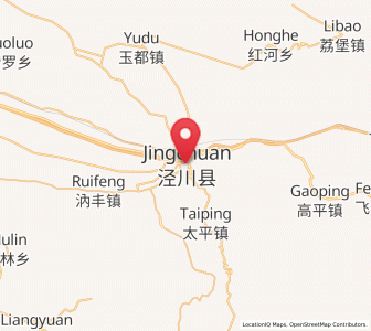 Map of Jingchuan Chengguanzhen, Gansu