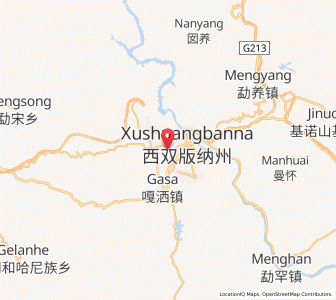 Map of Jinghong, Yunnan