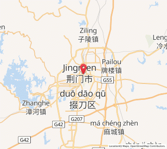 Map of Jingmen, Hubei