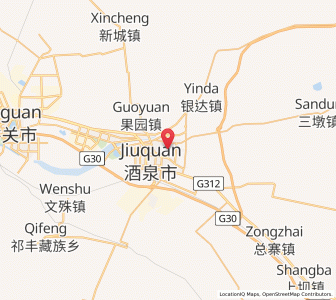 Map of Jiuquan, Gansu