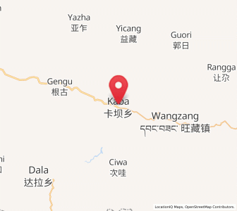 Map of Kaba, Gansu