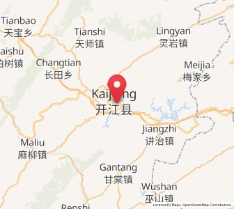 Map of Kaijiang, Sichuan