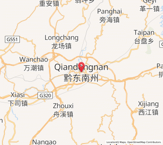 Map of Kaili, Guizhou