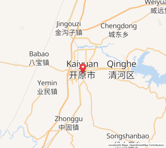 Map of Kaiyuan, Liaoning