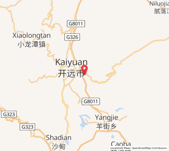 Map of Kaiyuan, Yunnan