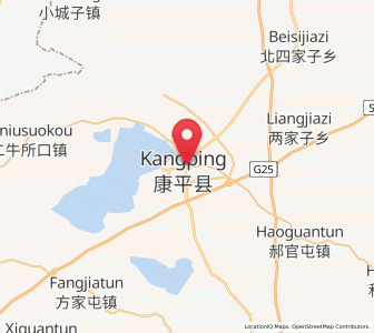 Map of Kangping, Liaoning