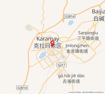 Map of Karamay, Xinjiang