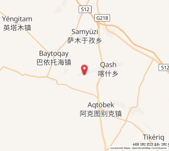 Map of Kax, Xinjiang